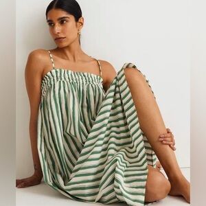 Madewell Poplin Ruffle A-Line Midi Dress